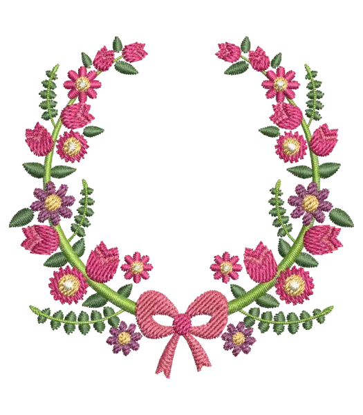 Matriz de Bordado Guirlanda de Flores